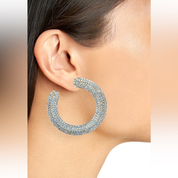 🌺🎉HP🎉🌺 NWT Cult Gaia Mira Crystal Earrings Light Sapphire - Picture 11 of 16